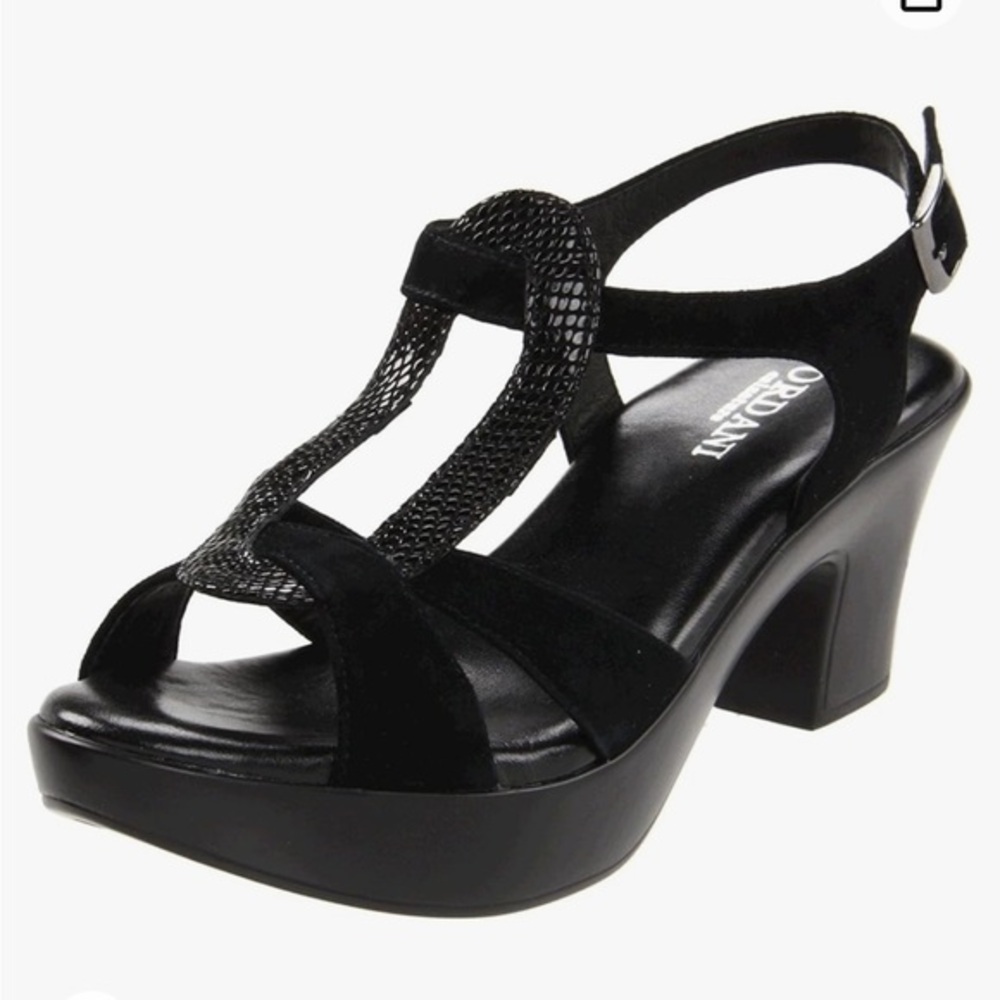 Anthropologie Cordani Dare Platform Sandal Black Snakeskin size 36 5.5-6
